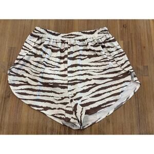 Animal Print pull on Shorts - Brown/White - Size Medium